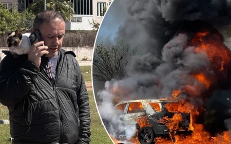 Seyir halindeki otomobil bir anda alev aldı! Kedisini son anda kurtardı