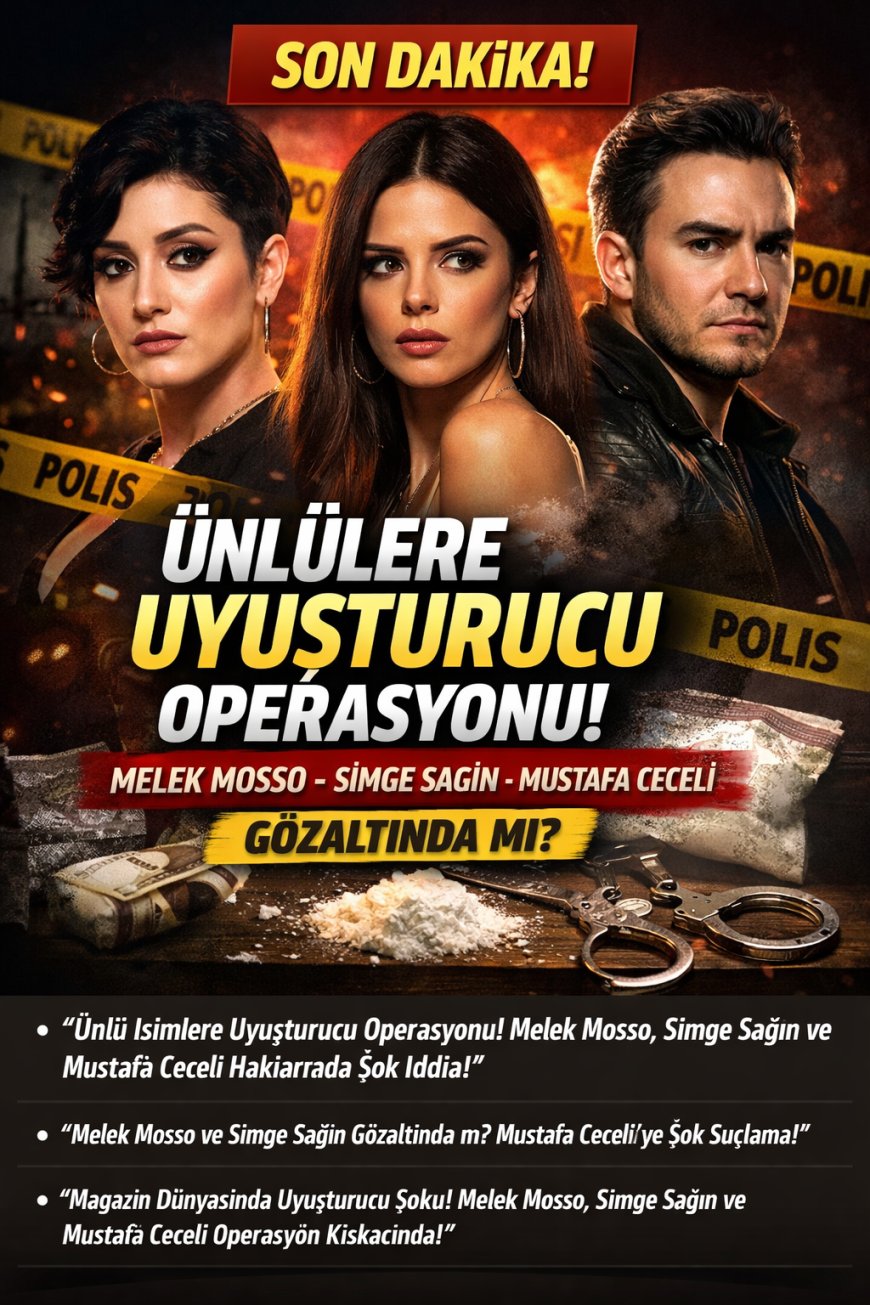 Son Dakika: Ünlülere Uyuşturucu Operasyonu İddiası! Melek Mosso, Simge Sağın ve Mustafa Ceceli Gündemde