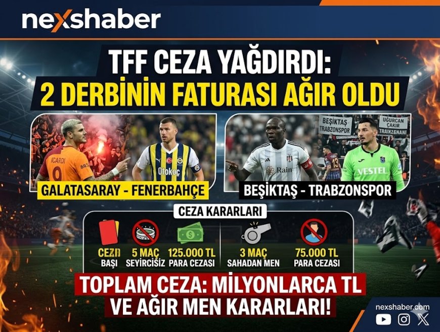 TFF Ceza Yağdırdı: 2 Derbinin Faturası Ağır Oldu! Kulüplere Rekor Yaptırım